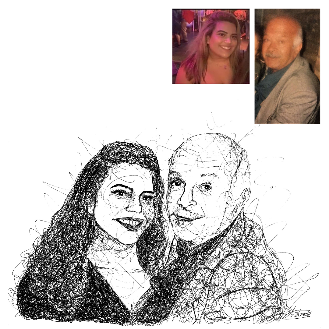 Memorial Add a Loved One Family Custom Portrait Drawing from Photo