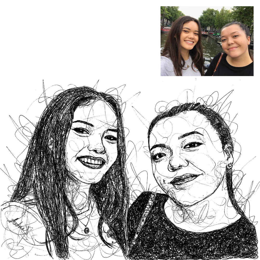 Family & Friends Custom Portrait Drawing from Photo