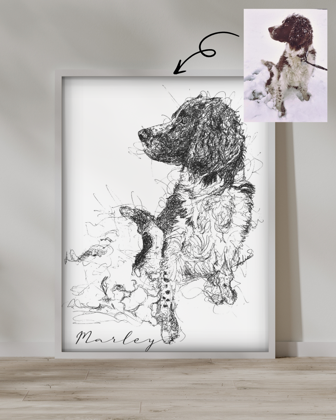Dog Custom Portrait Drawing from Photo