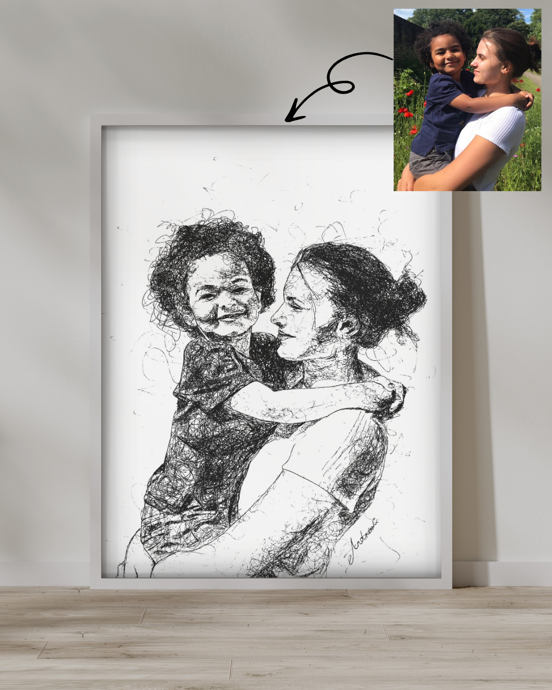 Family & Friends Custom Portrait Drawing from Photo